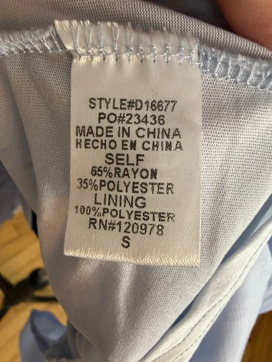 Entro Light Blue Ruffle Neck Tiered Dress - Picture 7 of 7